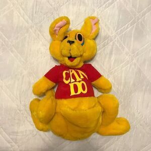 Vintage Abingdon Press Yellow "Can Do" Kangaroo plush hand puppet‎